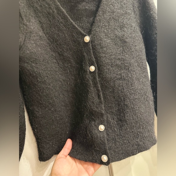 Maje | Embellished Black Cardigan Size 2‎ - Picture 7 of 15